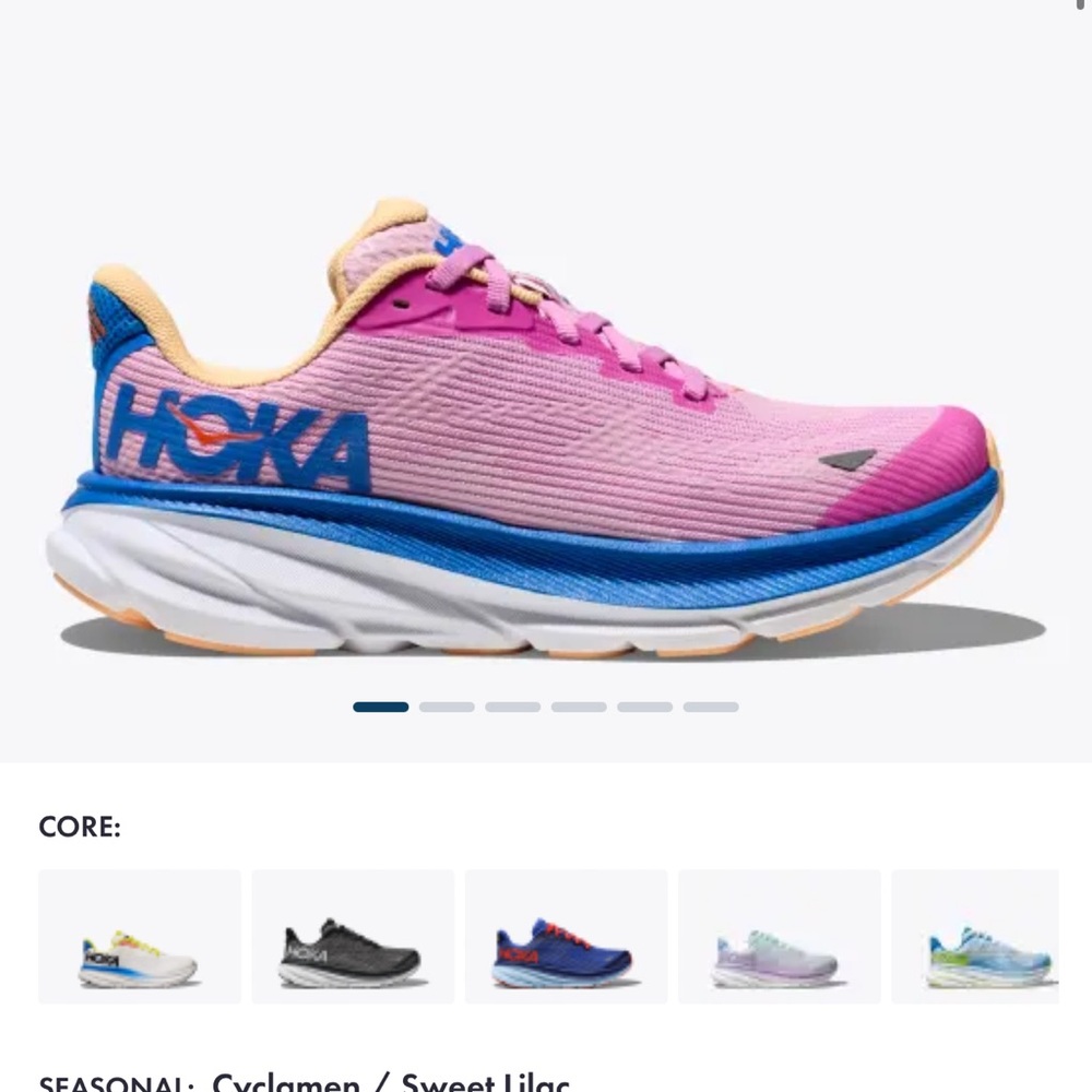 Clifton 9 pink hoka